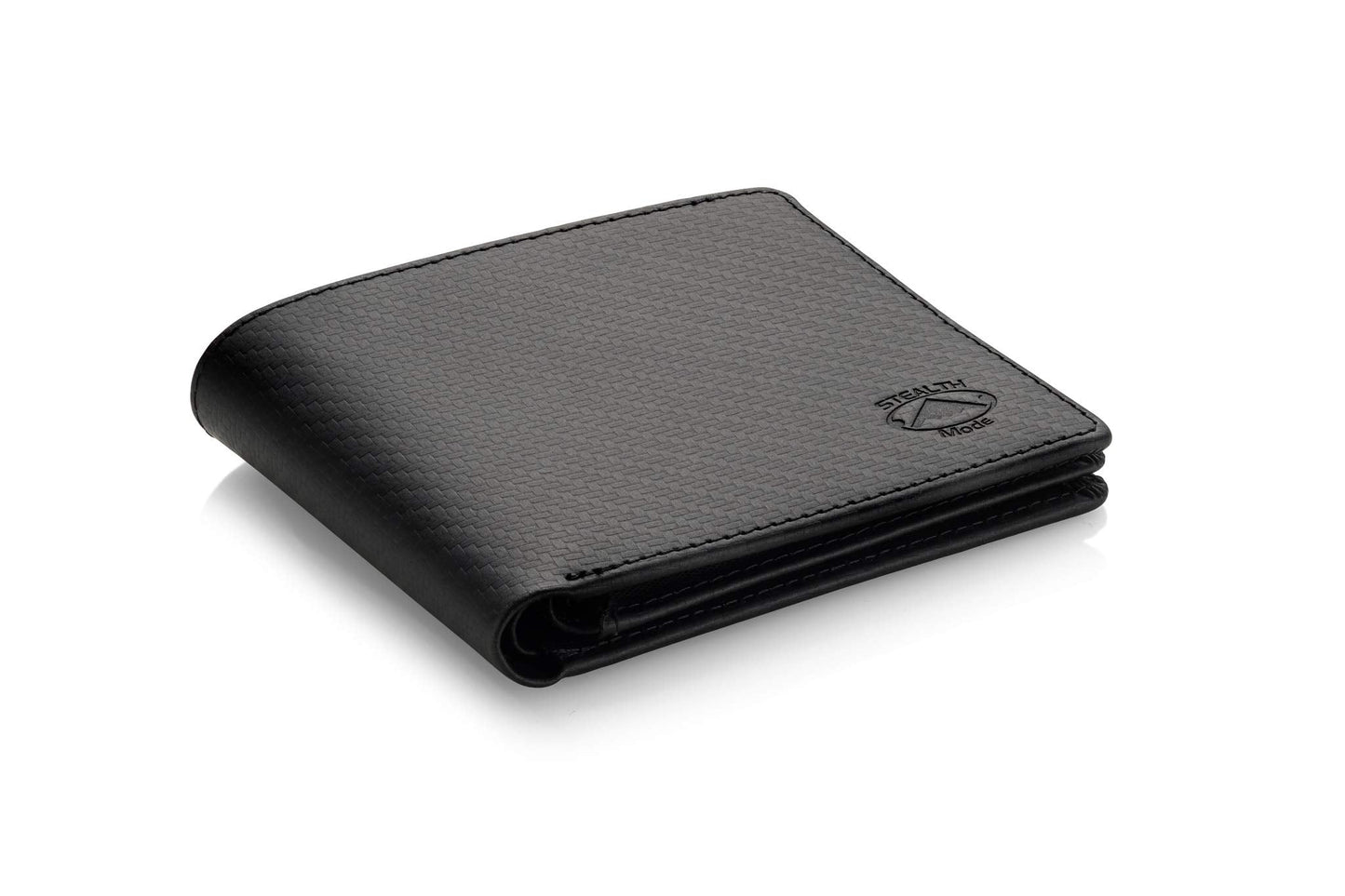 Stealth Mode Leather Bifold Wallet For Men - RFID Wallet With 8 Card Slots and Divided Billfold (Carbon Fiber)