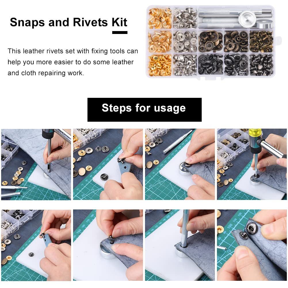 447 Pcs Leather Working Tools, Leather Working Kit for Cutting Punching Stamping Stitching with Instruction & Storage Case, for Saddle Making, DIY Projects