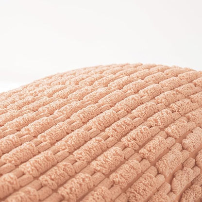 Fancy Homi Peach Long Body Lumbar Lumbar Decorative Throw Pillow Covers 20x54 Inch for Bed Couch Bedroom Bench, Soft Corduroy Rectangle Solid Pillow Case, Rustic Farmhouse Boho Room Decor