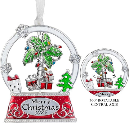 Laraine Christmas Tree Ornaments – 2025 Decorative Rotation Hanging Pendant of Car Charm Holiday Keepsake Gift Home Decor (Palm (2025))