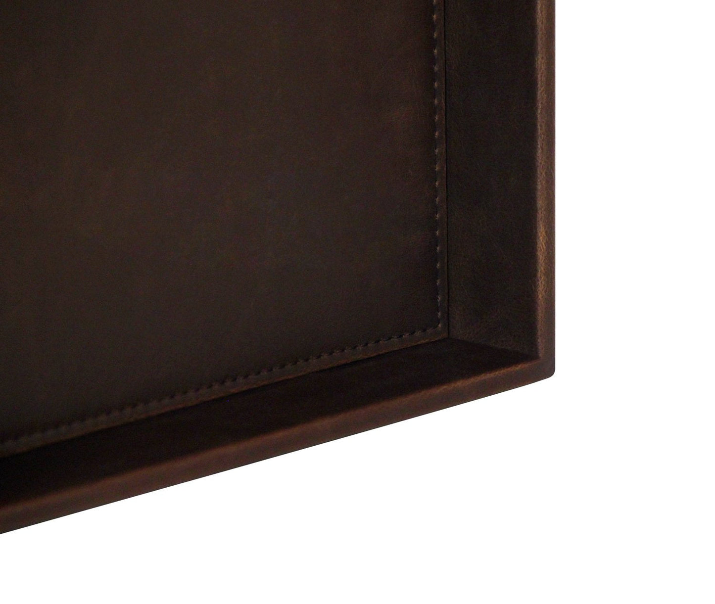 Vixdonos Leather Valet Tray Rectangular Catchall Tray Counter Organizer for Key,Jewelry,Perfume,Glasses and Watches(Brown)