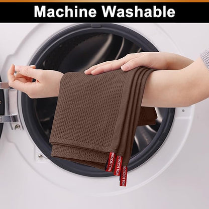 Homaxy 100% Cotton Kitchen Towels and Dishcloths Set