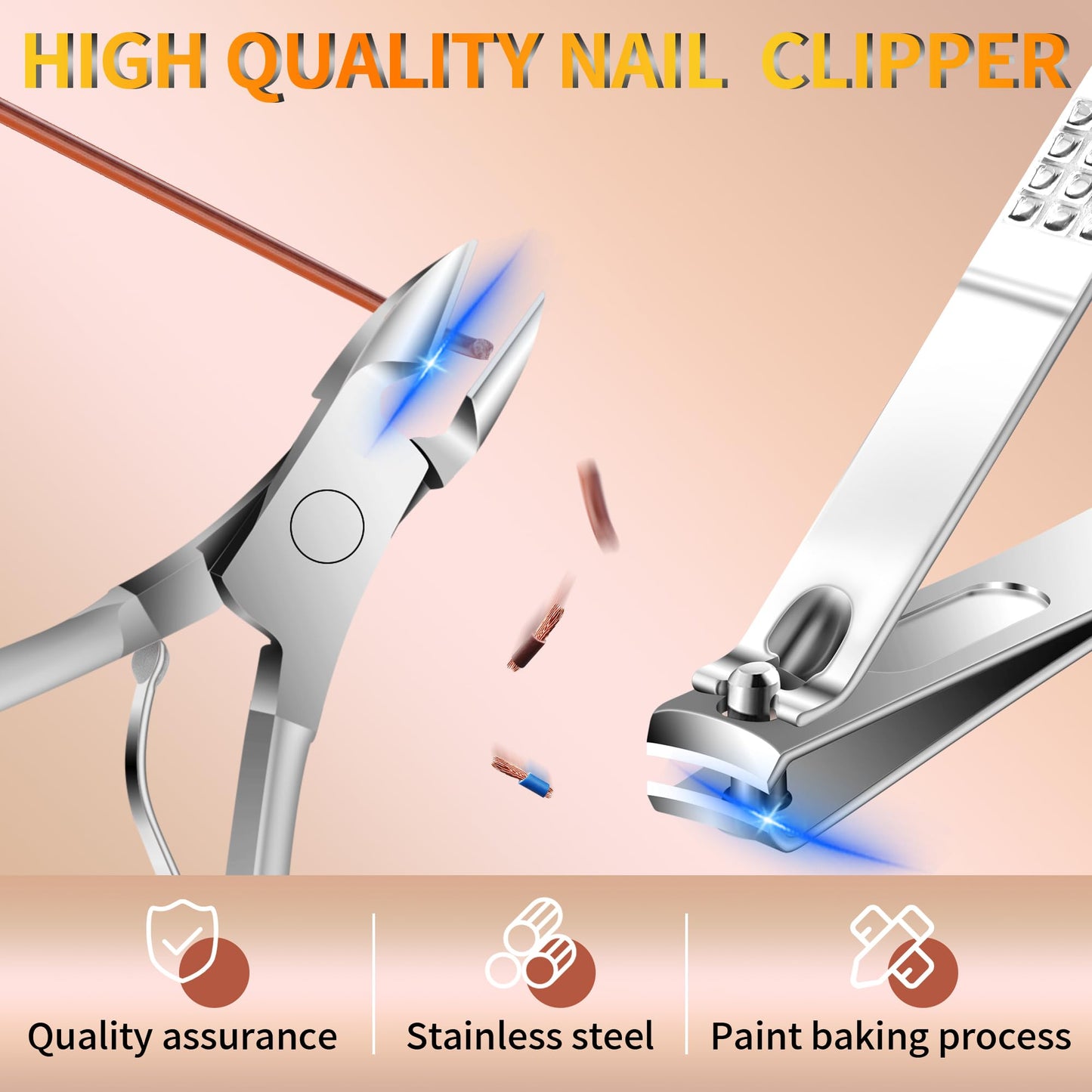 Manicure Set 16Pcs Professional Stainless Steel Pedicure Kit Mens Grooming Kit Fingernail & Toenail Clippers Set Manicure Kit with Luxurious Travel Bag, Sharp Nail Scissors and Clipper (Purple)