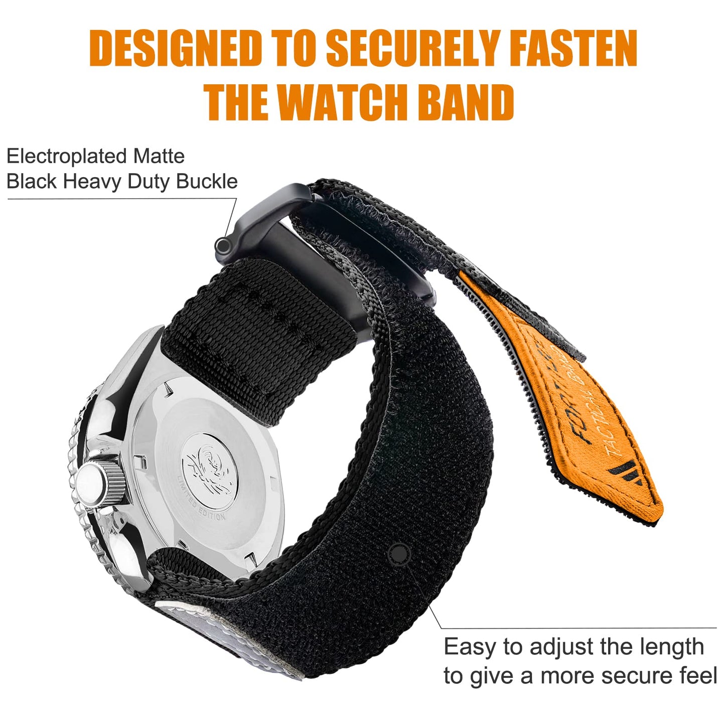 Ritche Christmas Gift Nylon Sport 22MM Quick Release Watch Band for men women,Replacement Timex Watch bands Black, White Elephant Gifts, Stocking Stuffers for Men