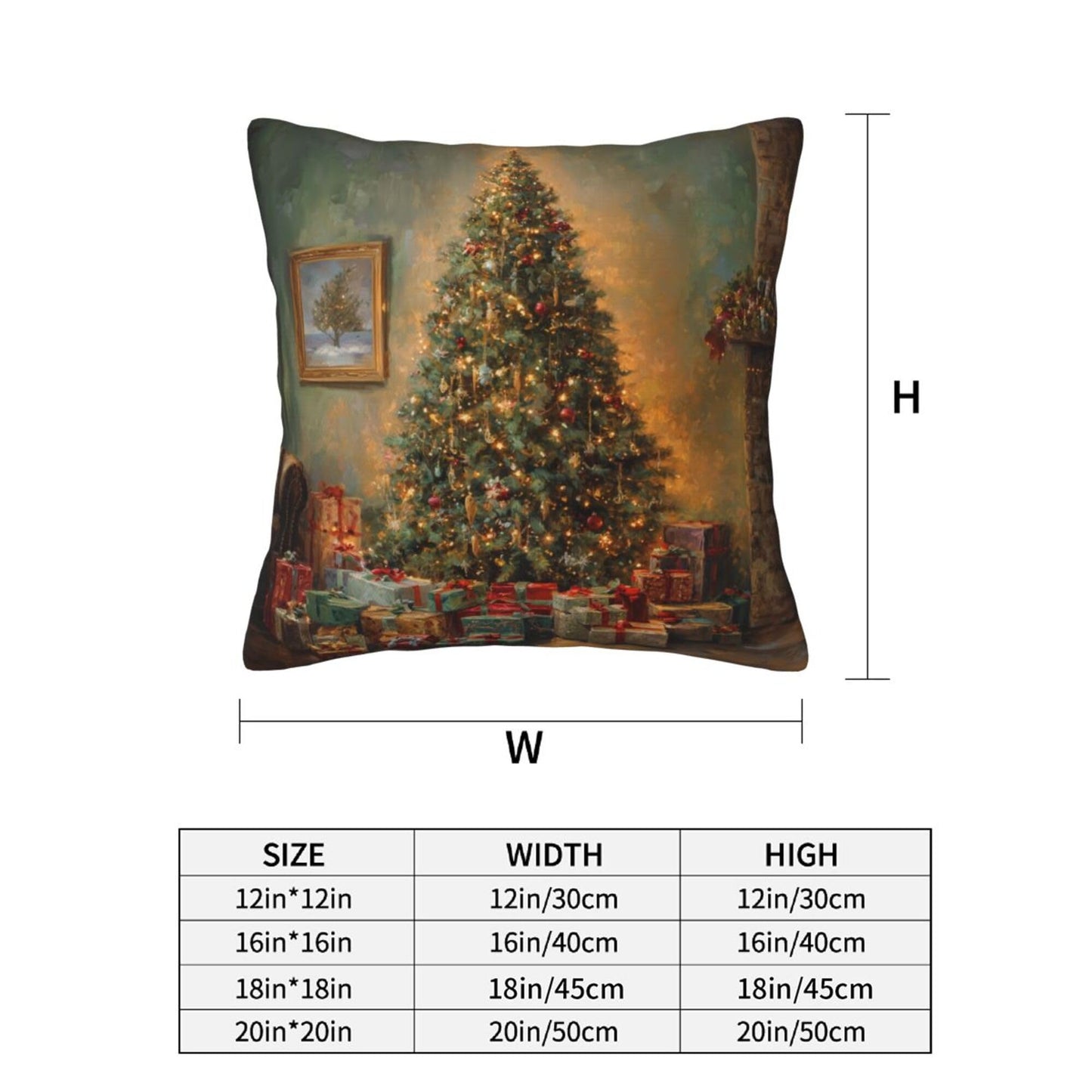 Mshutbna Christmas Tree Pendant Throw Pillow Covers 18x18 inch Set of 2 Pillow Case Cushion Cover for Home Sofa Couch Living Room Car Decor