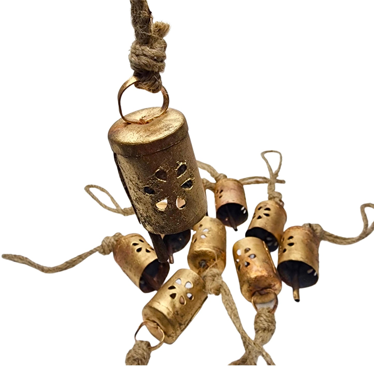 BELLUXE Rusty Harmony Cow Bells 10 Pieces - Vintage Handmade Rustic Lucky Christmas Hanging 2 Inch Bells (Cylinder Shape)