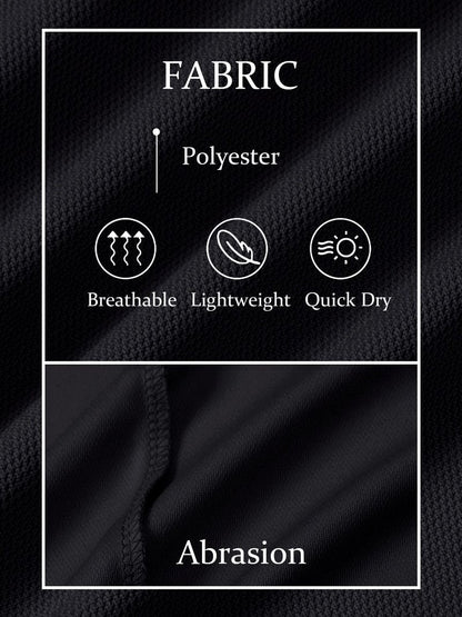 TACVASEN Mens Golf Shirt Dry Fit Mens Polo Shirts Short Sleeve Performance Golf Polos for Men with Collar Work Shirts Black, L