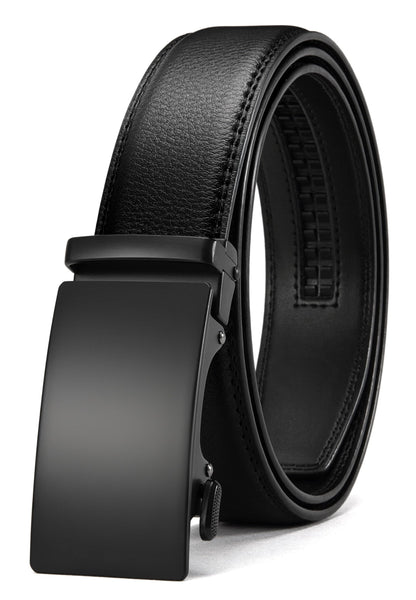 CHAOREN Mens Belt - Mens Ratchet Belt Leather 1 3/8" for Dress Pant - Micro Adjustable Belt Fit Everywhere