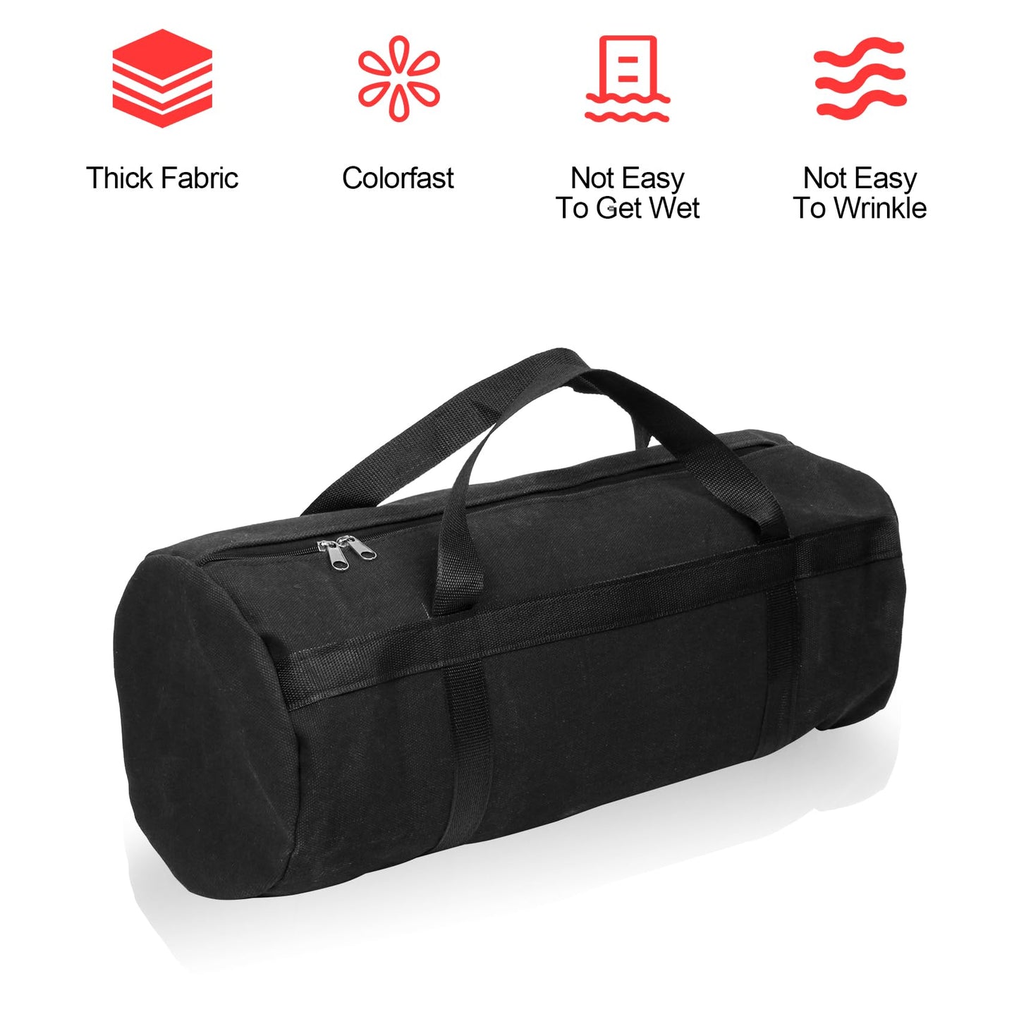 LEXICHER 24" Grill Tool Storage Bag, Canvas, Black, Unisex, Classic Style, 60x24x24 cm/24 * 9.4 * 9.4 inches, Zipper Closure, Hand Strap, Perfect for Outdoor Grilling, Camping, Hiking