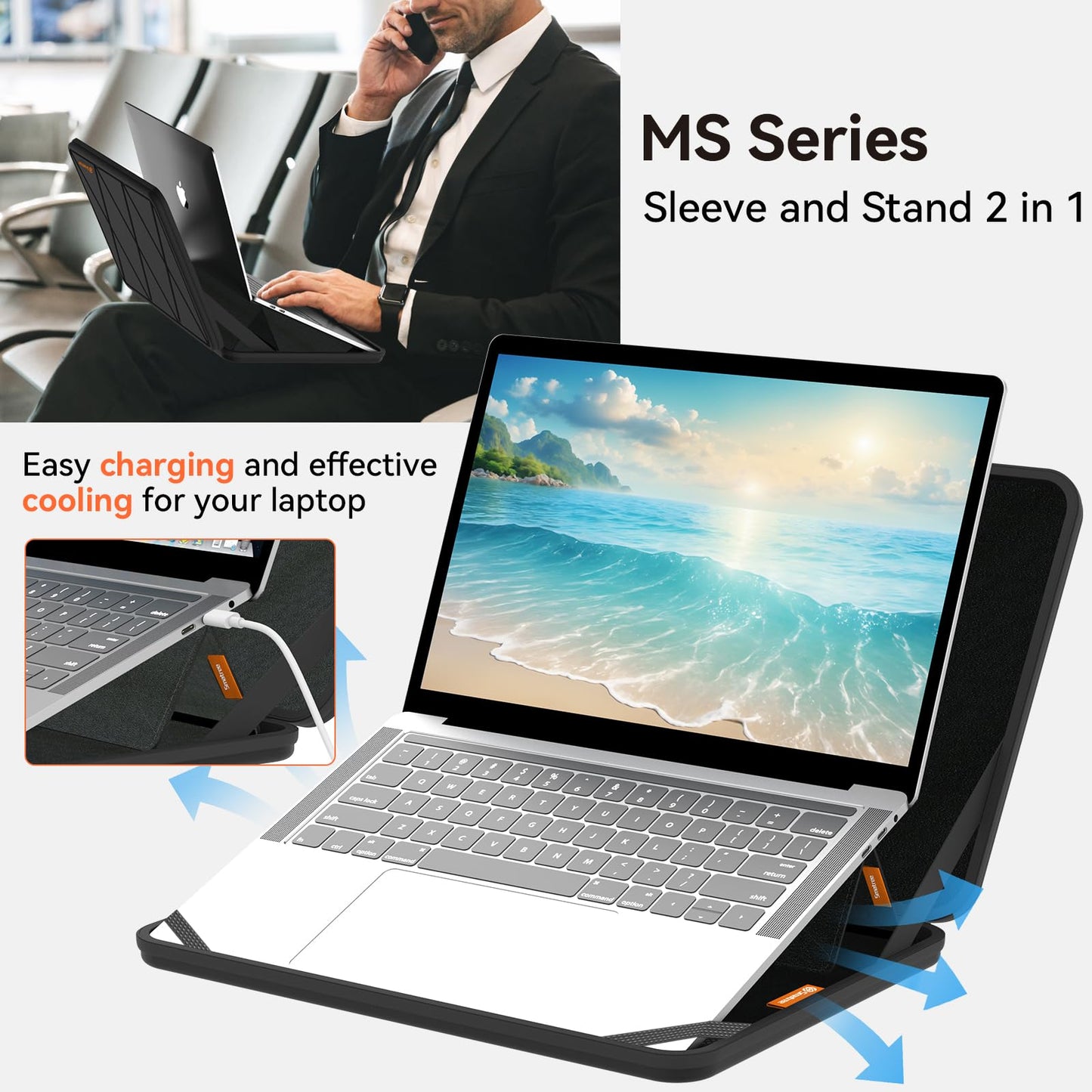Smatree MS54T Hard EVA Protective Sleeve Case with Stand Compatible for 14 inch ASUS Vivobook 14 Notebook Bag