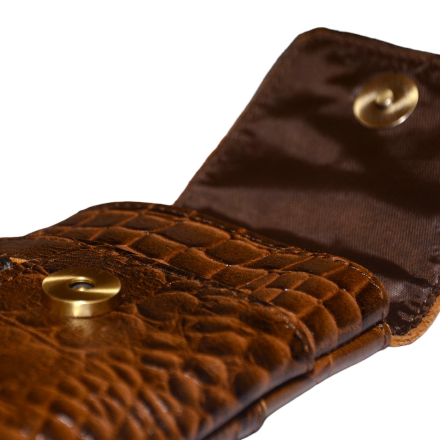 Genuine Full-Grain Buffalo Leather Cell Phone Holsters – 7” H x 3.5" W Leather Cell Phone Holster Large Smartphones – Secure & Durable Phone Belt Holder (Crocodile Print) (Croco Tan)