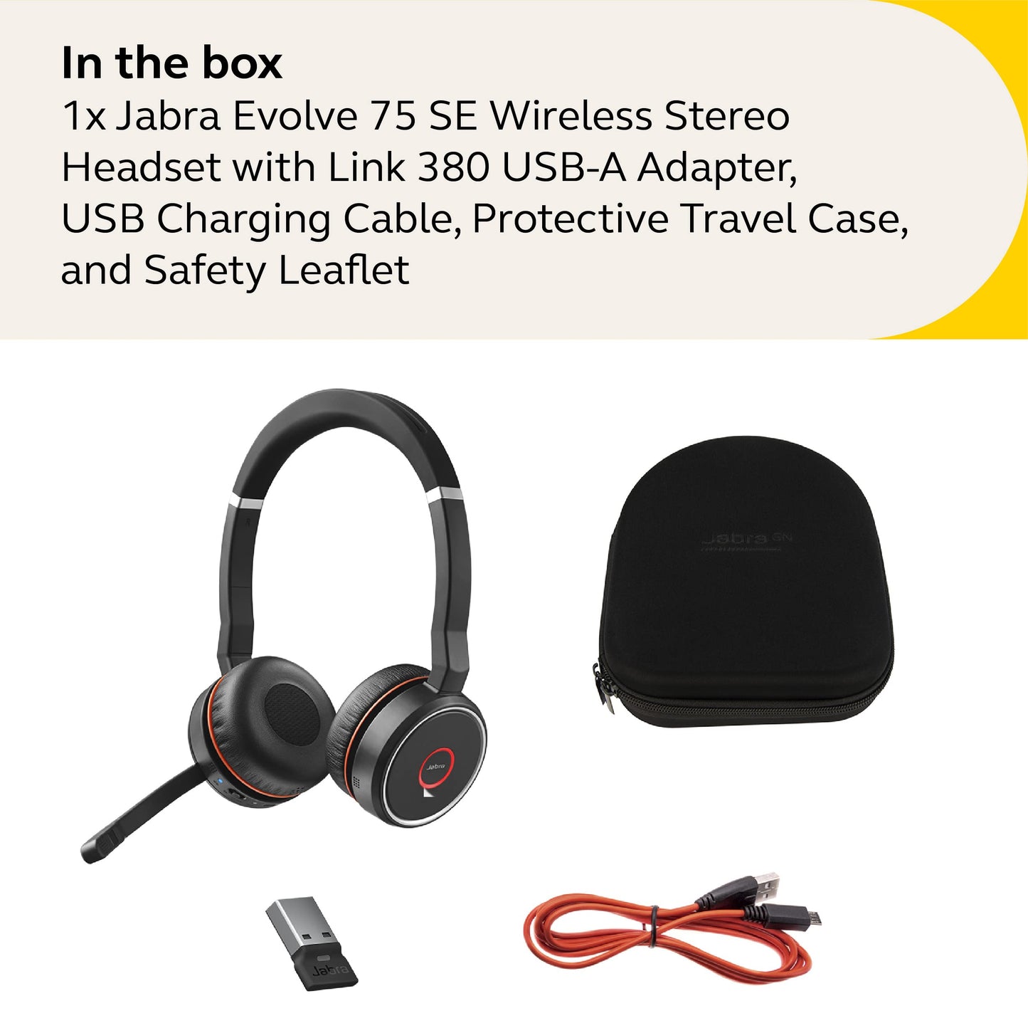 Jabra Evolve 75 SE - MS Stereo Wireless Headset/Music Headphones Black