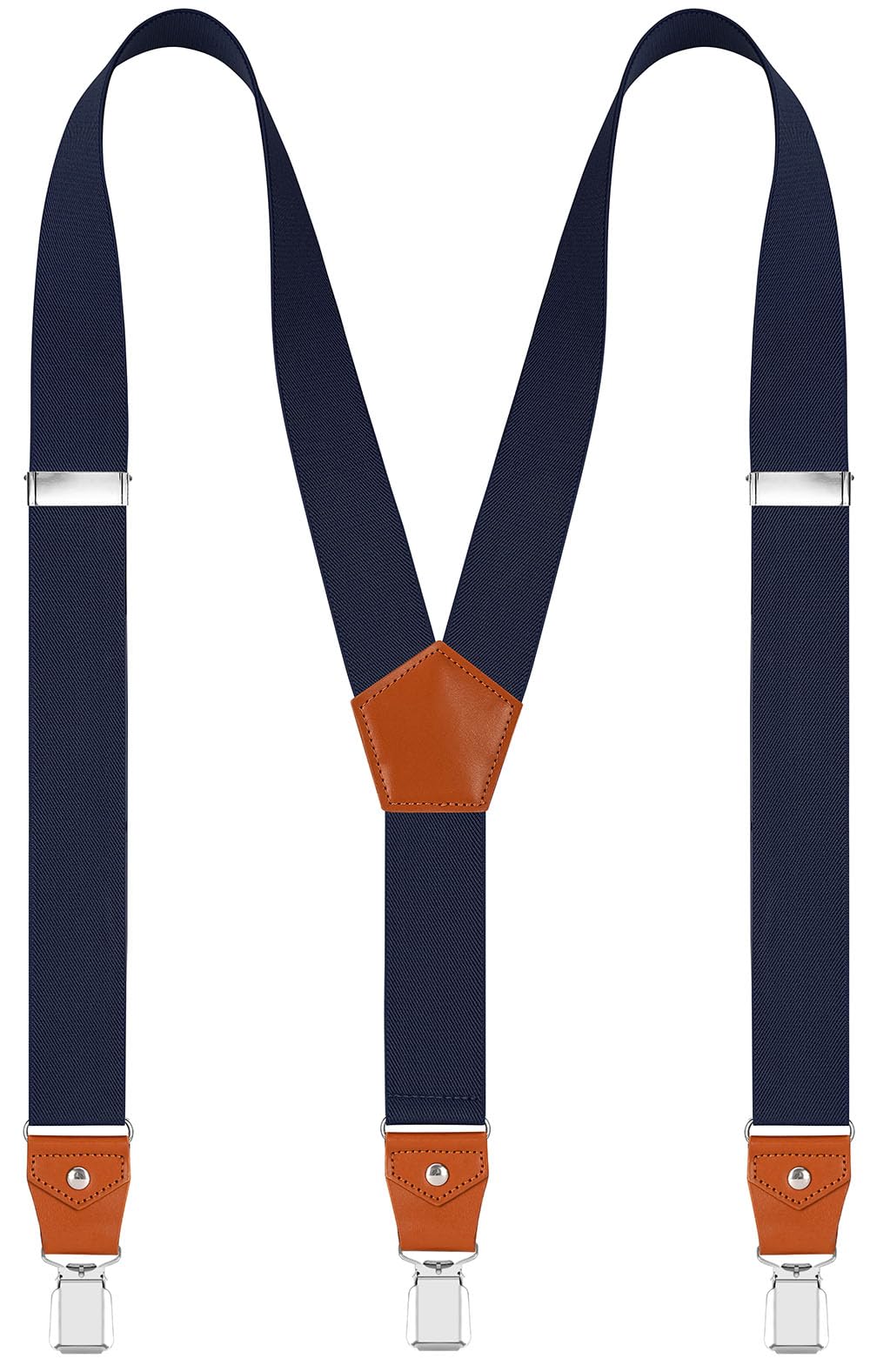EOAYONY Suspenders for Men Adjustable Heavy Duty with Strong Clips Navy 43 IN