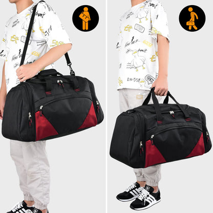 Gym Bag for Men - 55L Black Durable Large Duffle Bag for Travel, Workout, Fitness & Sport