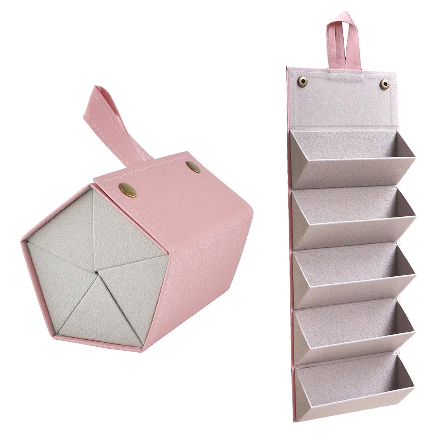 Kenpal Sunglasses Storage Organizer Holder Foldable Travel Case with 5 Slot Compartments for Multiple Glasses (Mosaic Pink)