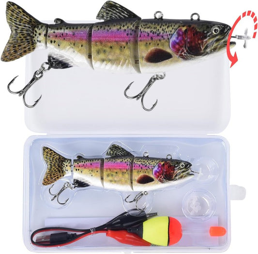 Robotic Fishing Lures - USB Rechargeable LED Light Wobbler | 5.12” Multi-Jointed Swimbaits