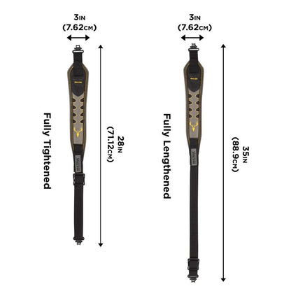 Allen Company Aspen Nubuck BakTrak 2-Point Rifle and Shotgun Sling - Rubber Grip with Swivels - Ideal for Hunting and Shooting - Gun Strap - Tested up to 300 Lbs. - Black/Clay