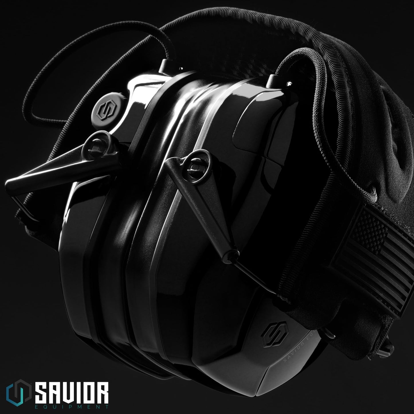 Savior Equipment Apollo Electronic Earmuffs For Shooting w/Gel Ear Pads, 24dB NRR, Noise Cancelling Ear Protection Headset (Black Chrome, 1-Pack)