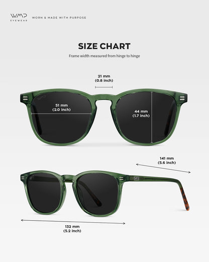 WMP Eyewear - Men's Polarized Modern Rounded Square Sunglasses
