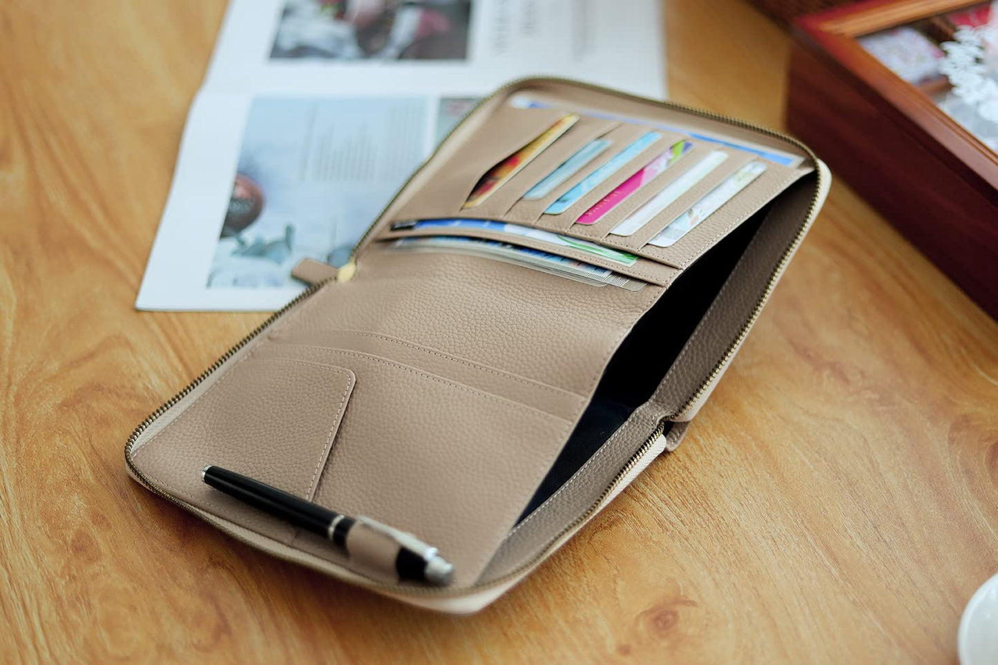 Moterm Zippered Leather Cover for Stalogy B6 Planners (Pebbled-Taupe)