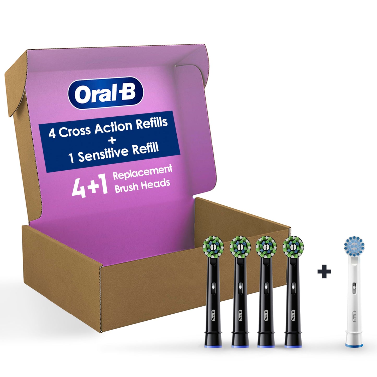 Oral-B CrossAction Electric Toothbrush Replacement Brush Heads Refill, 2ct (Packaging may vary)