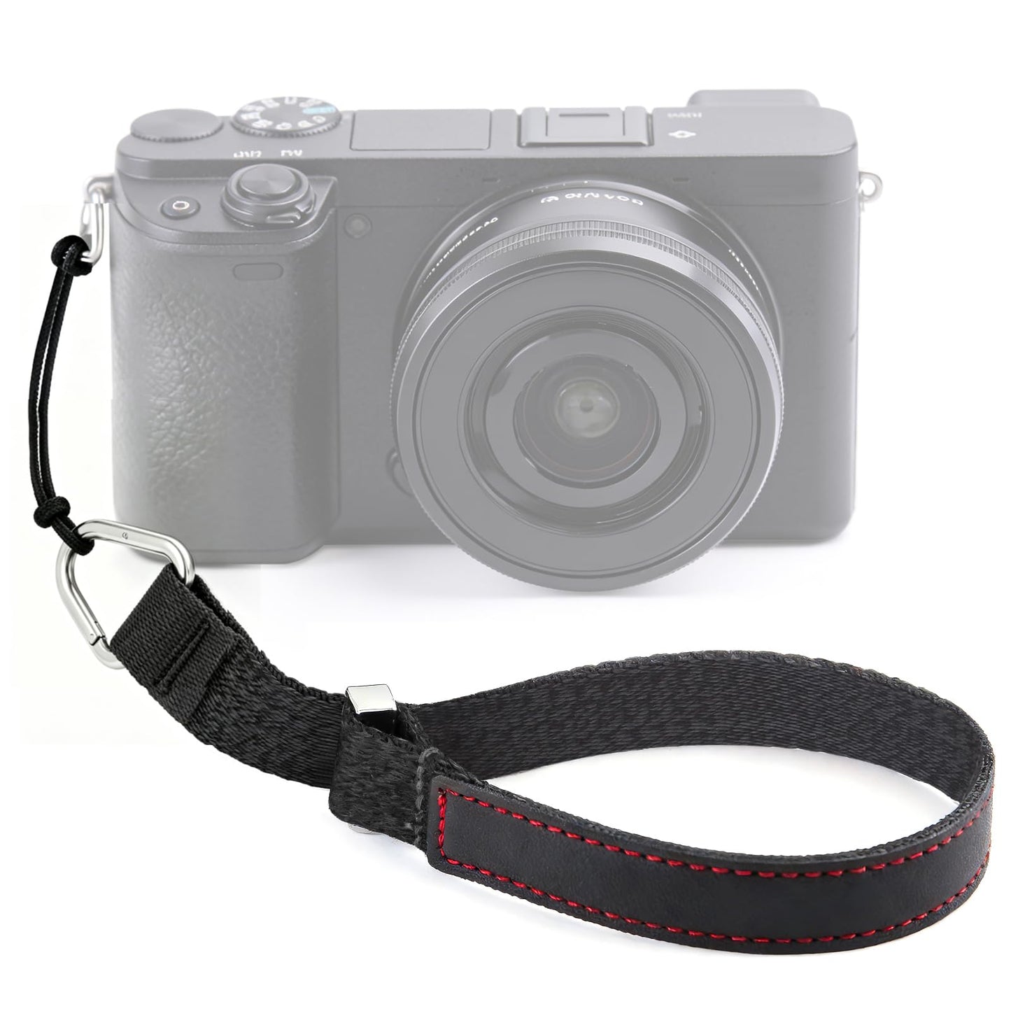 TELIJIE Camera Wrist Strap, Leather Camera Hand Straps for Photographers, Adjustable Soft Strap for DSLR SLR Mirrorless Cameras (Black)