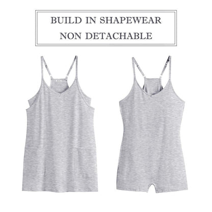 ANRABESS Women Athletic Dress Summer Tennis Workout Active Sports Mini Romper Dress Built in Shorts Travel Vacation Clothes Heather Gray X-Large