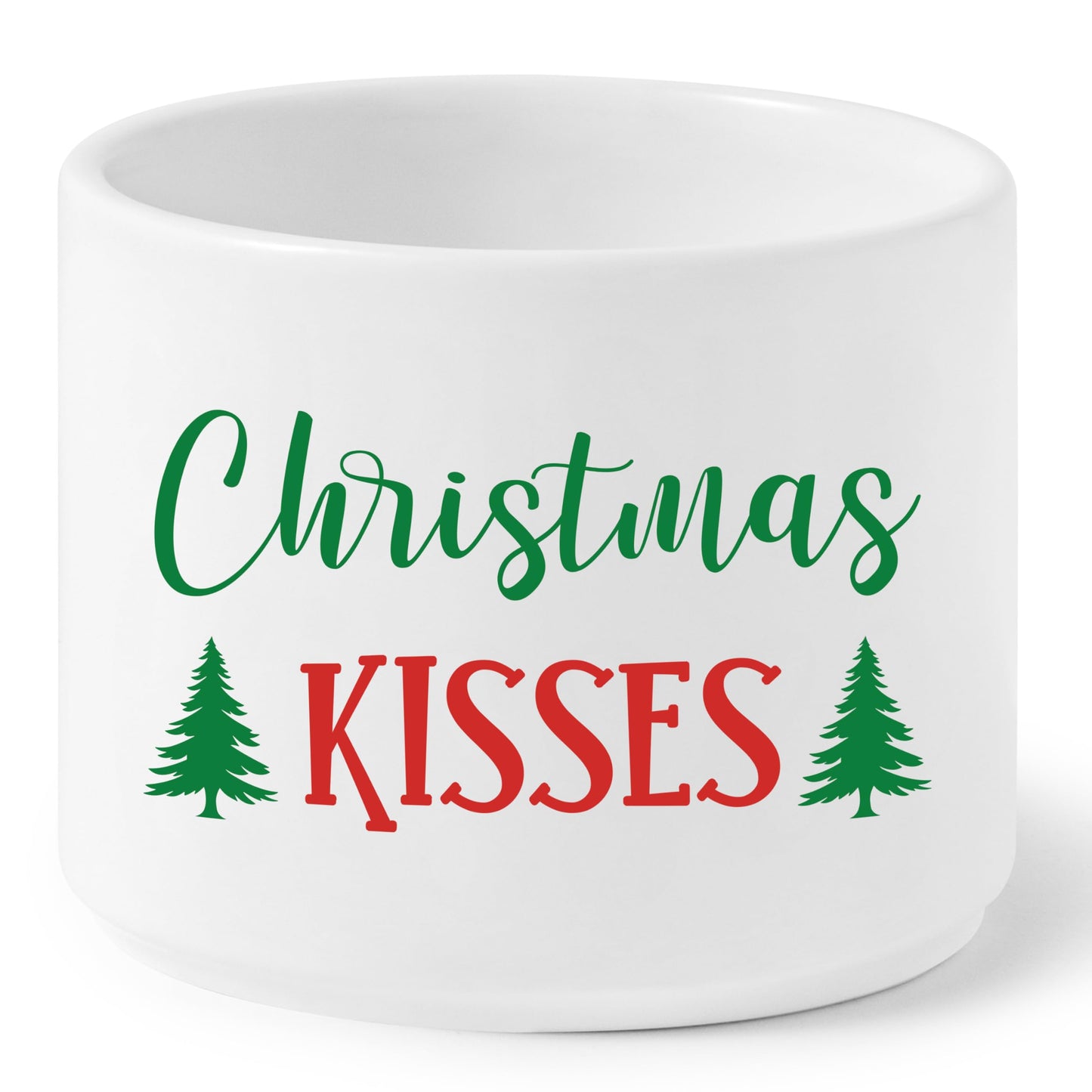 FoszaSzept Candy Dish Cauldron, Christmas Mini Ceramic Candies Bowl Tiered Tray Decor, Snack Serving Bowl Table Wishes Accents for Themed Party Birthday Home Kitchen Events Gifts (Christmas Kisses)