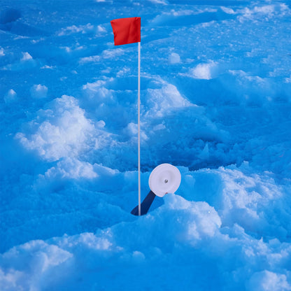 Soulchen 2 Packs Ice Fishing Tip-ups Flag Marker Rod with Portable Pole Flags for Tip-up Anglers Accessory Ice Fishing Equipment Gear, 19.7 Inches