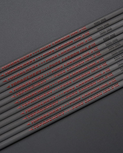 TOPARCHERY Arrow Shafts Pure Carbon Shafts 31 Inch Arrow Tube Spine 300 350 400 500 600 for DIY Hunting Arrows Recurve Bow Compound Bow 12Pcs (Spine:500)
