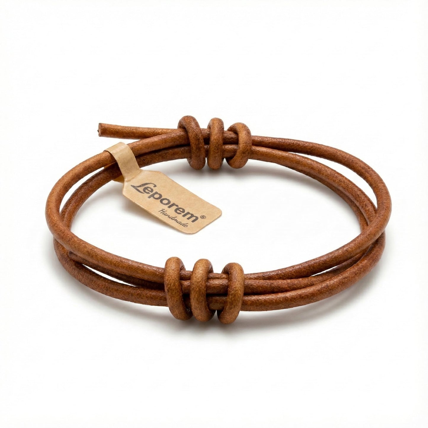 Leporem 3mm Brown Wide Chestnut Strap Rustic Cowboy Hiker Rugged Outdoorsy Woodsy Retro Style (Brown, 3mm)