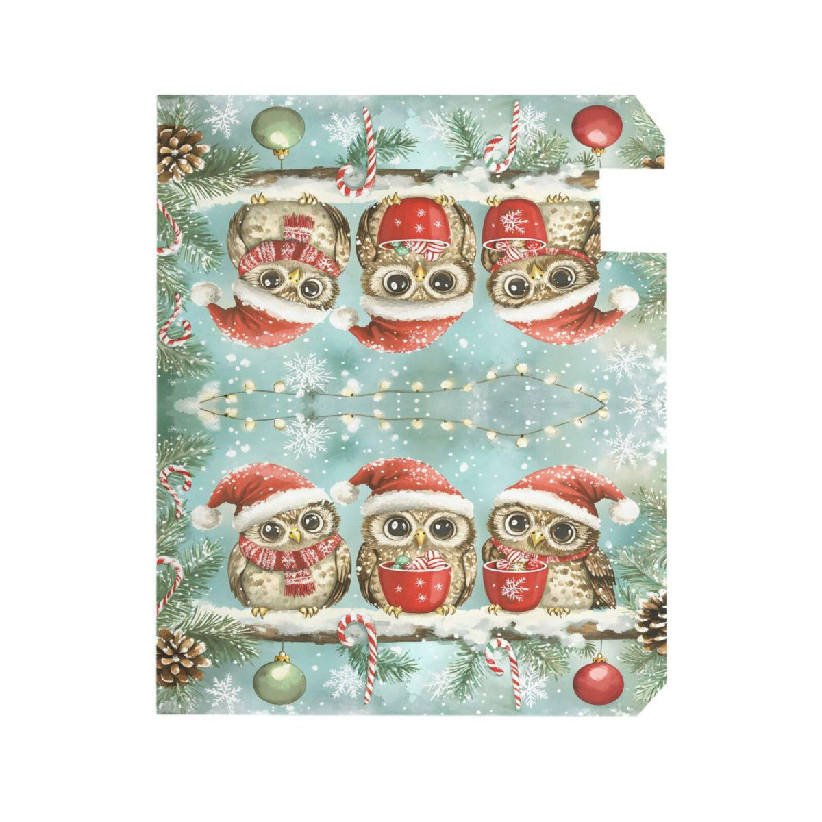 ALAZA Winter Owls with Santa Hat Snowflake Snow Magnetic Mailbox Cover Christmas MailWraps Garden Yard Home Decor for Outside Oversized-25.5" x20.8"