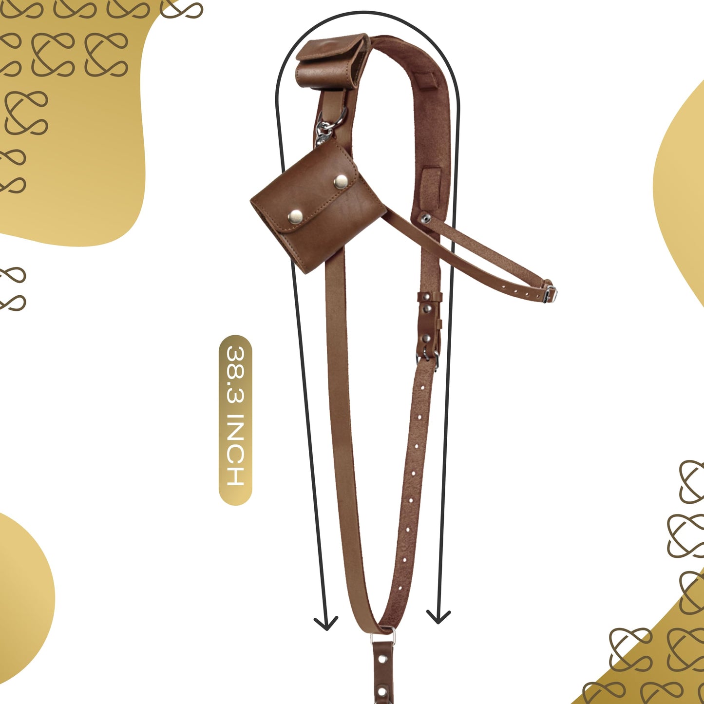 C Coiro Leather Camera Strap for One Camera - Professional Single Leather Harness Shoulder Strap with Sd Card Holder & Battery Holder, Quick Release Gear for DSLR/SLR, Brown