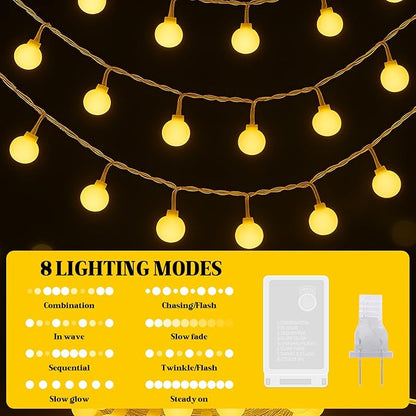 100 LED Hanging String Lights for Classroom – 33ft Plug in Fairy Lights with 8 Modes, Warm White String Lights for Classroom Decor, Teacher Supplies, Bulletin Board, Wall Display & School Decorations