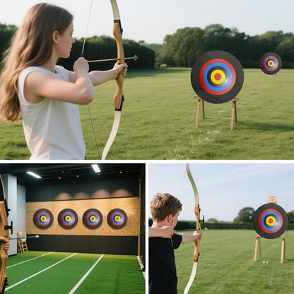 Cifupy 20'' Round Archery Target, Lightweight High-Density EVA Bow & Arrow Target, Single-Sided Printed Pattern, for Backyard Outdoor Shooting Practice with a Curved Longbow
