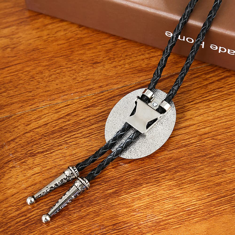 HUABOLA CALYN Bolo tie for Men Western Cowboy Leather Necktie Halloween Costume Bolo ties for Women (4# Opal)