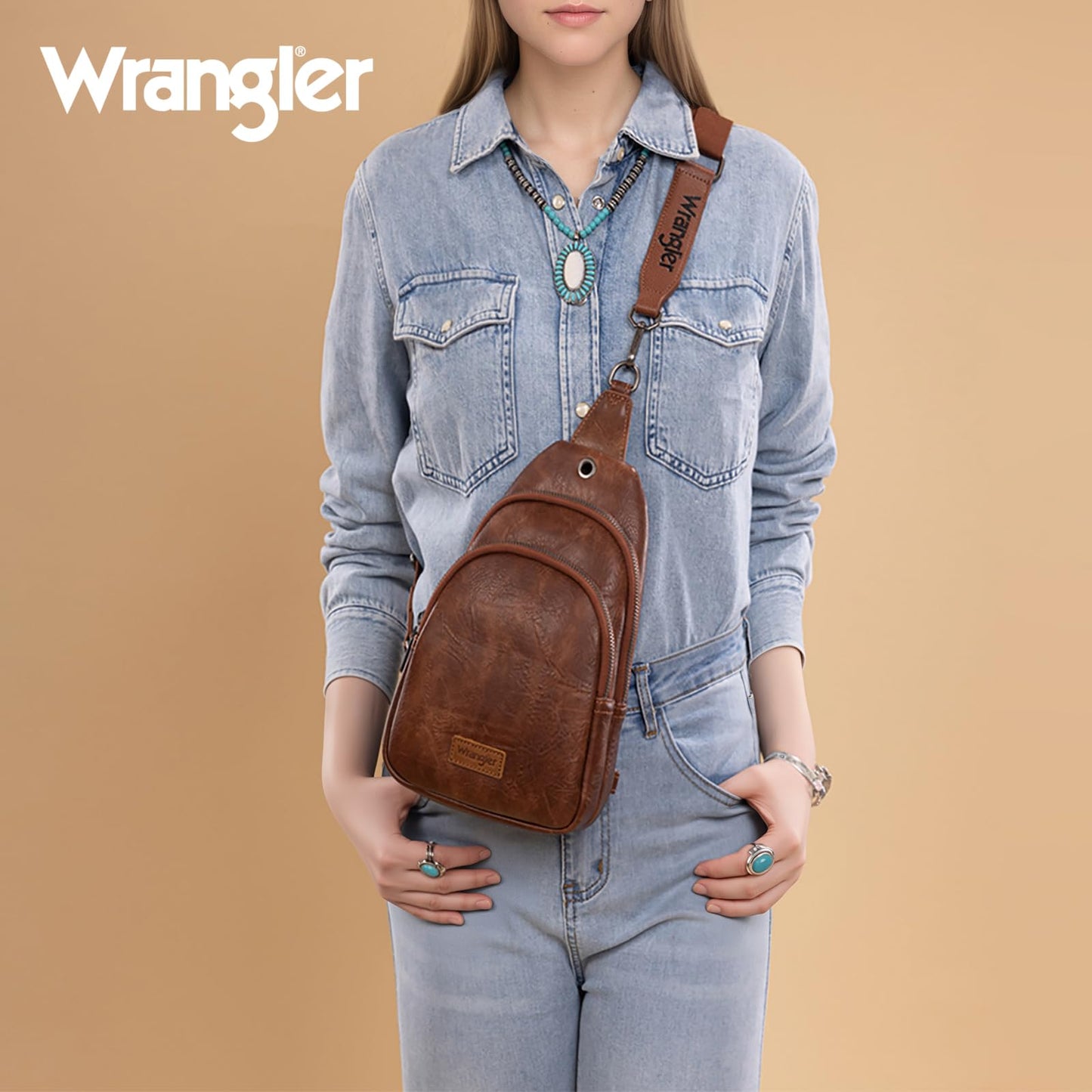 Montana West Wrangler Crossbody Bags for Women Sling Bag Cross Body Fanny Pack Chest Bag Backpack for Travel, WG-HB-87-227-DBR