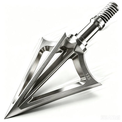 JIANZD 12pcs Hunting Archery Broadhead 125 Grain,420 Stainless Steel Fixed Blade Broadhead Arrow Tips Archery Arrowhead for Crossbow and Compound Bow