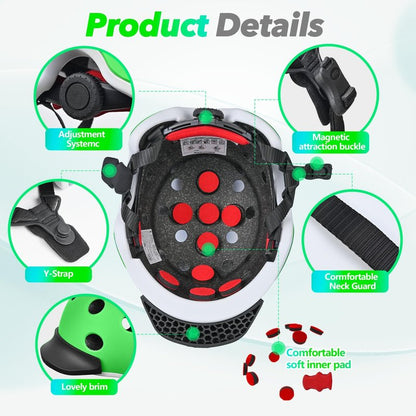 Wemfg Kids Bike Helmet for 5-8-14 Magnetic Buckle Skateboard Helmet for Boys Girls Child Youth Adjustable Lightweight Ventilation and Multi-Sports Scooter Cycling Roller Balance