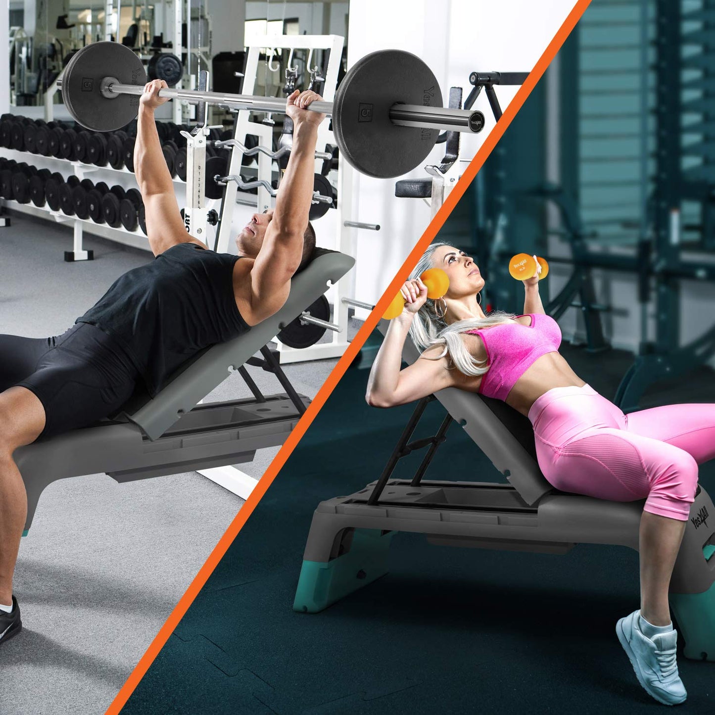 Yes4All Multifunctional Aerobic Deck - Versatile Fitness Station, Weight Bench, Aerobic Stepper, Plyometrics Box for Cardio Workouts and Strength Training