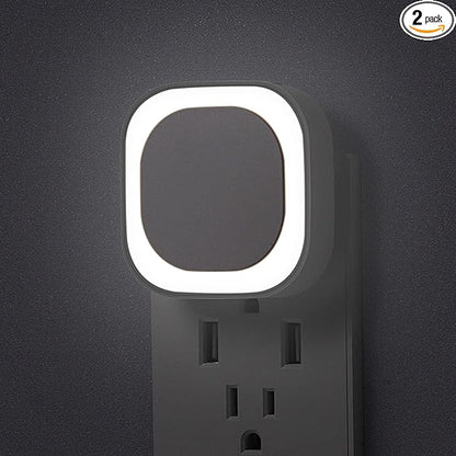 2 Pack Daylight White Night Light, Gentle Eye-Care with Dimmable Wide-Glow & Indirect Reflection, Auto Dusk to Dawn Sensor, Plug in for Kitchen Counter, Garage Workshop, Laundry, Hallway