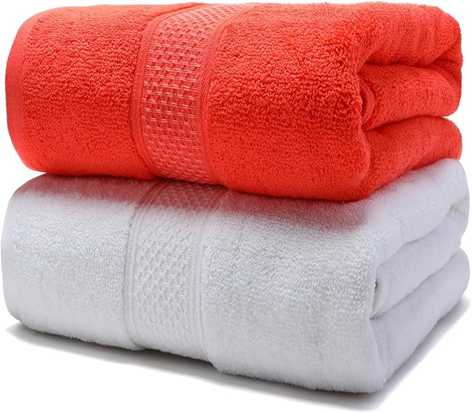 Cotton Bath Towels Set, 2-Piece Set Super Absorbent Quick Drying, Suitable