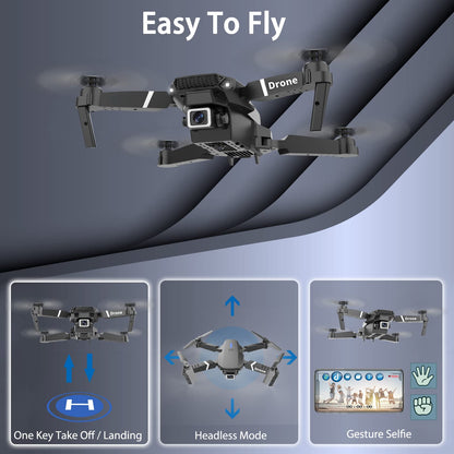 MOCVOO Drone With Camera for Adults Beginners Kids, Foldable RC Quadcopter, Toys Drone, 1080P FPV Video, 2 Batteries, Carrying Case, One Key Start, Headless Mode, Waypoints fly, 360° Flips