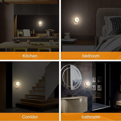 Night Lights Plug Into Wall, 200LM Bright Plug in Night Light, Motion Sensor Nightlights Plugin Wall Decorative for Home (Cool White 2Pack)