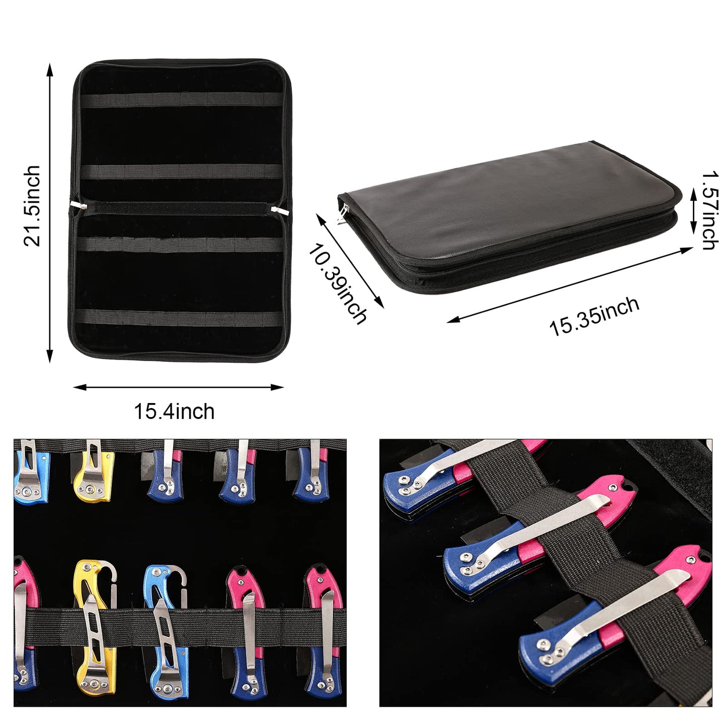 QEES Knife Case,Knife Display Case for 32 Slots Pocket Knives,Knife Organizer Folding Knife Holder,Pocket Knife Storage Collection Box for Men Survival,Outdoor, Kitchen, EDC Mini Knife.