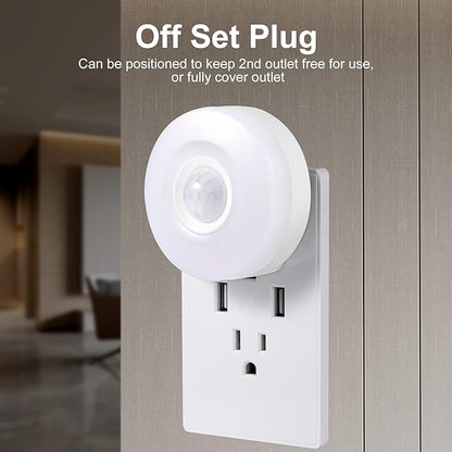 Night Lights Plug Into Wall, 200LM Bright Plug in Night Light, Motion Sensor Nightlights Plugin Wall Decorative for Home (Cool White 2Pack)