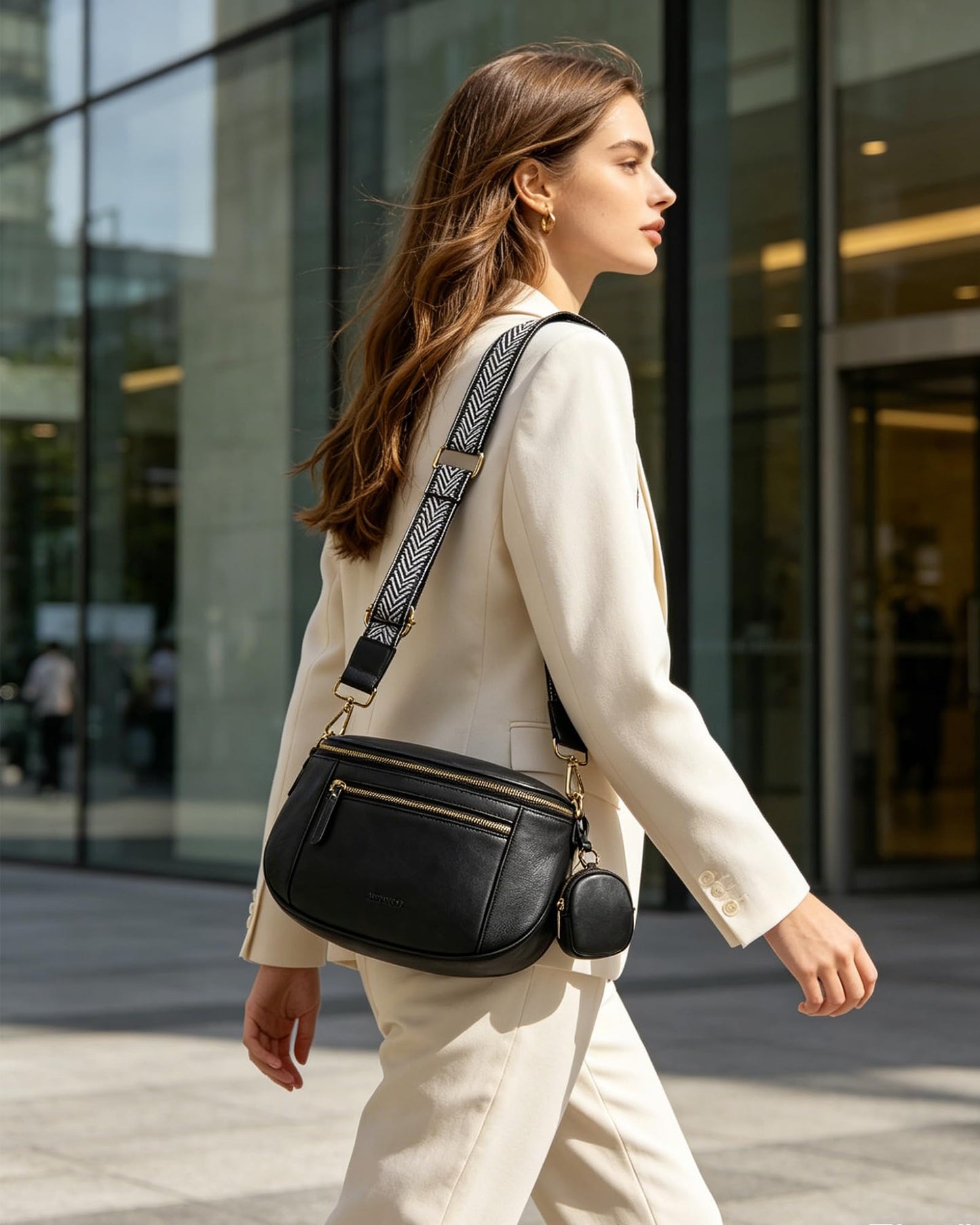 Missnine Crossbody Bags for Women, Vegan Leather Purses for Women Bum Bag Small Shoulder Handbags