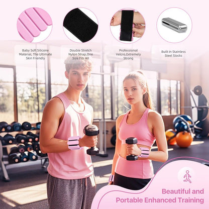 Ankle Weights for Women and Men, Set of 2 (1Lb Each) Adjustable Wrist Weighted Training Bracelet for Home Gym Workout,Strength Training Walkin Running, Foot weights for exercise(Black)