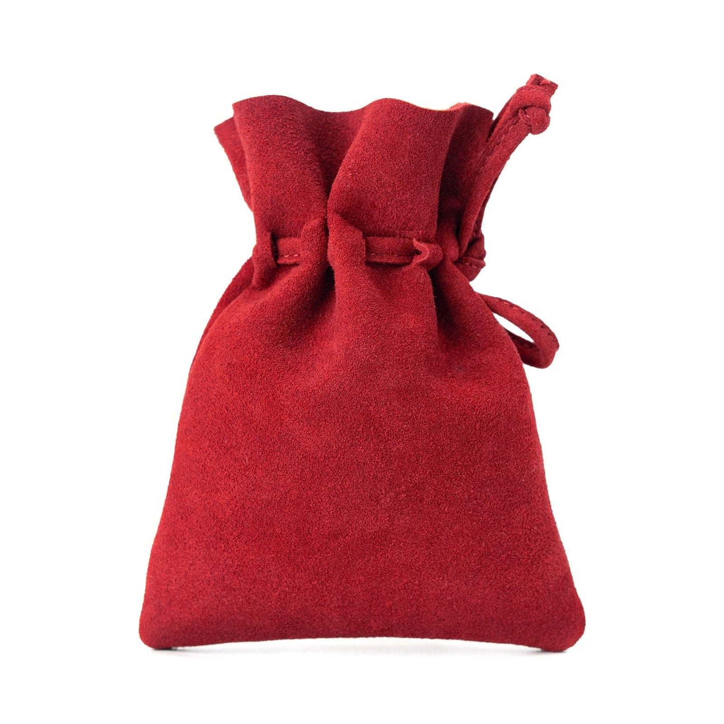 Medieval Drawstring Coin Pouch Bag,Leather Coin Pouch,Renaissance Drawstring Pouch Dice Bag,Small Coin Purse for Women/Men,Brown Swayze Suede Red