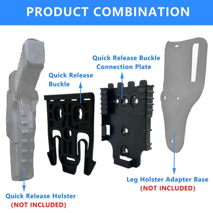 LAFENLIN Quick-Lock System 2-Pack for Tactical Holsters [Secure & Fast Swap] - A Few Seconds Detach Mount for Police, Security & Range Shooters, Fits Duty Belts & Thigh Rigs (Black)